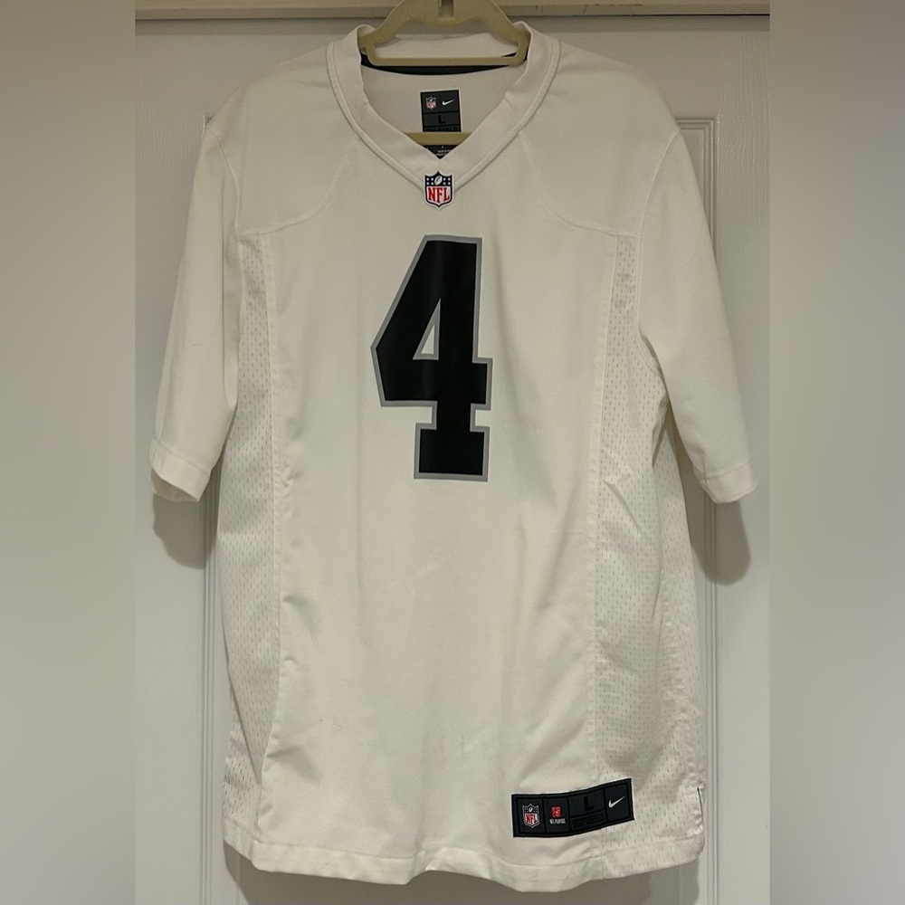 On Field NFL Players Derek Carr #4 Jersey